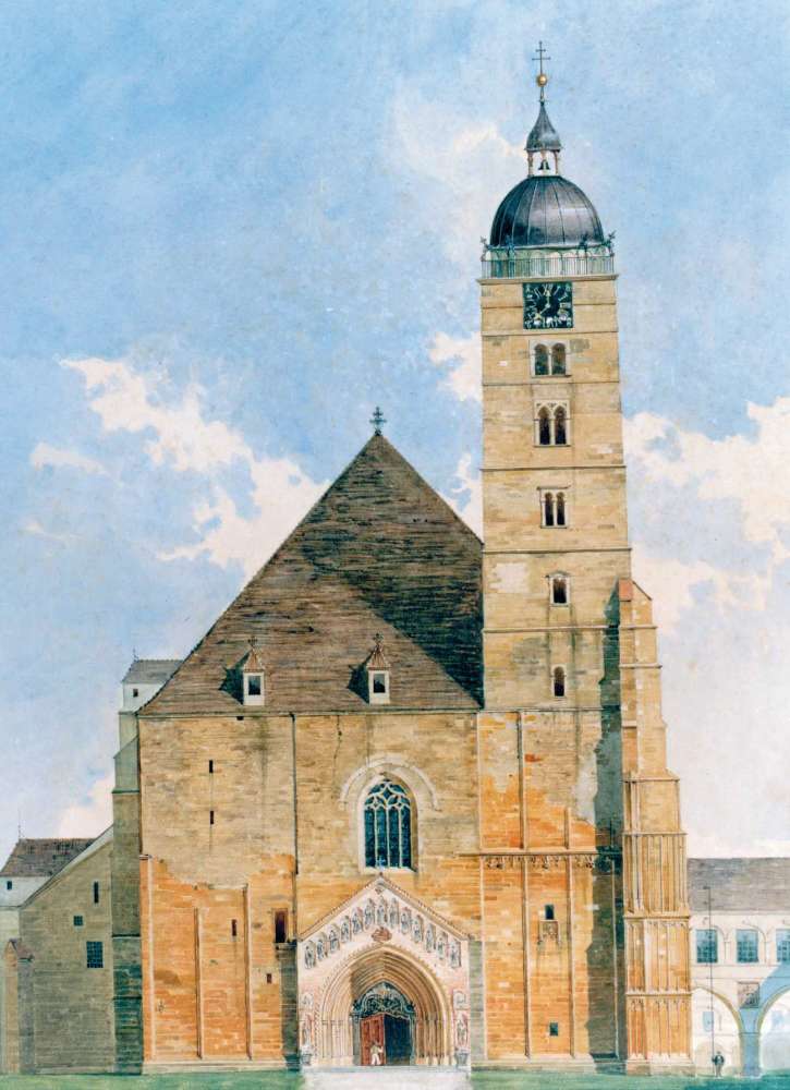 tara katedrala sa starim 
portalom i renesansnim 
zvonikom, nacrt: Enrico 
Nordio, 1877.